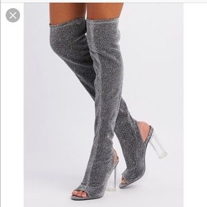 Thigh High Glitter Boots
